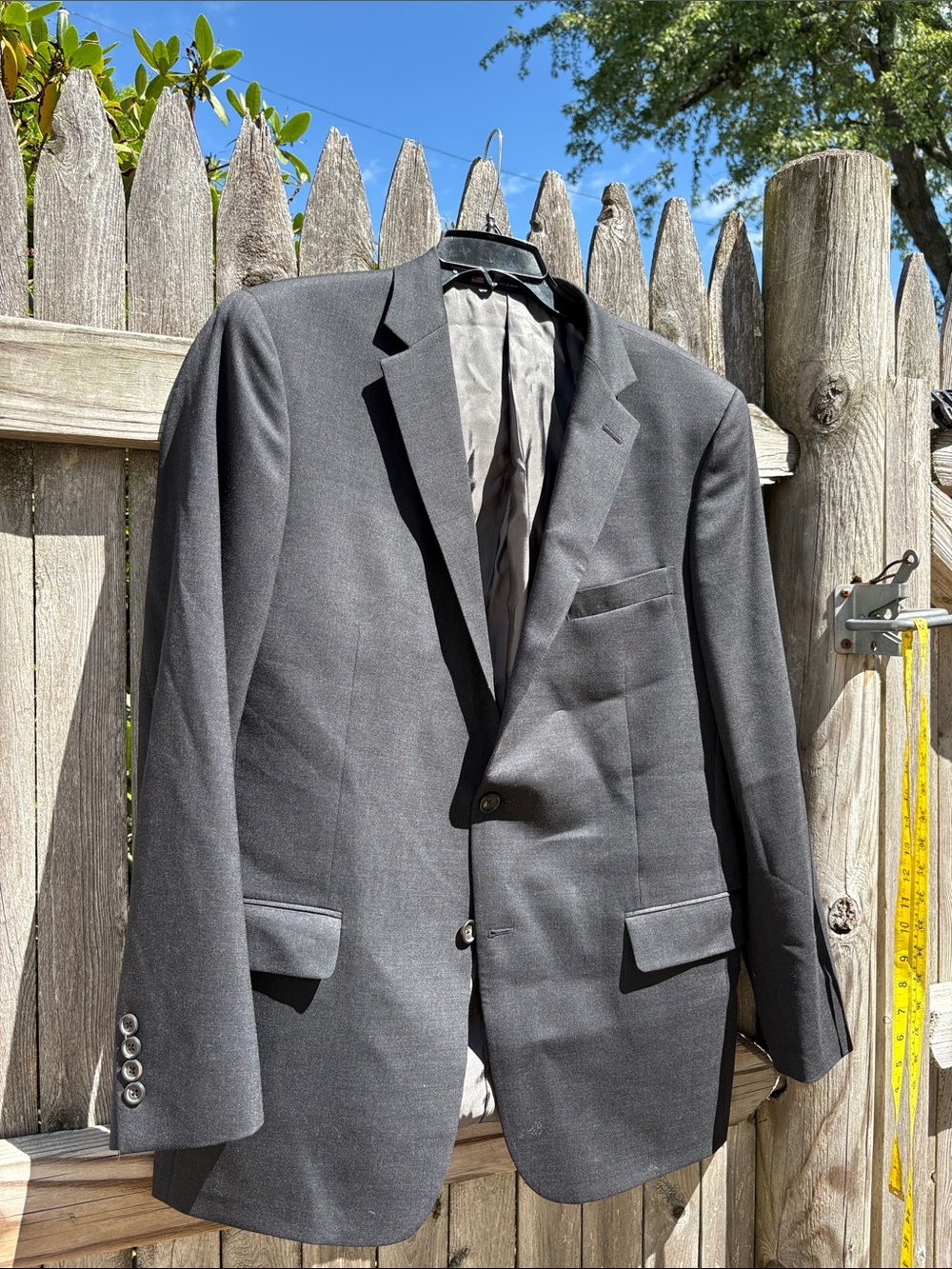 Hart Schaffner Marx 44R charcoal gray wool blazer!